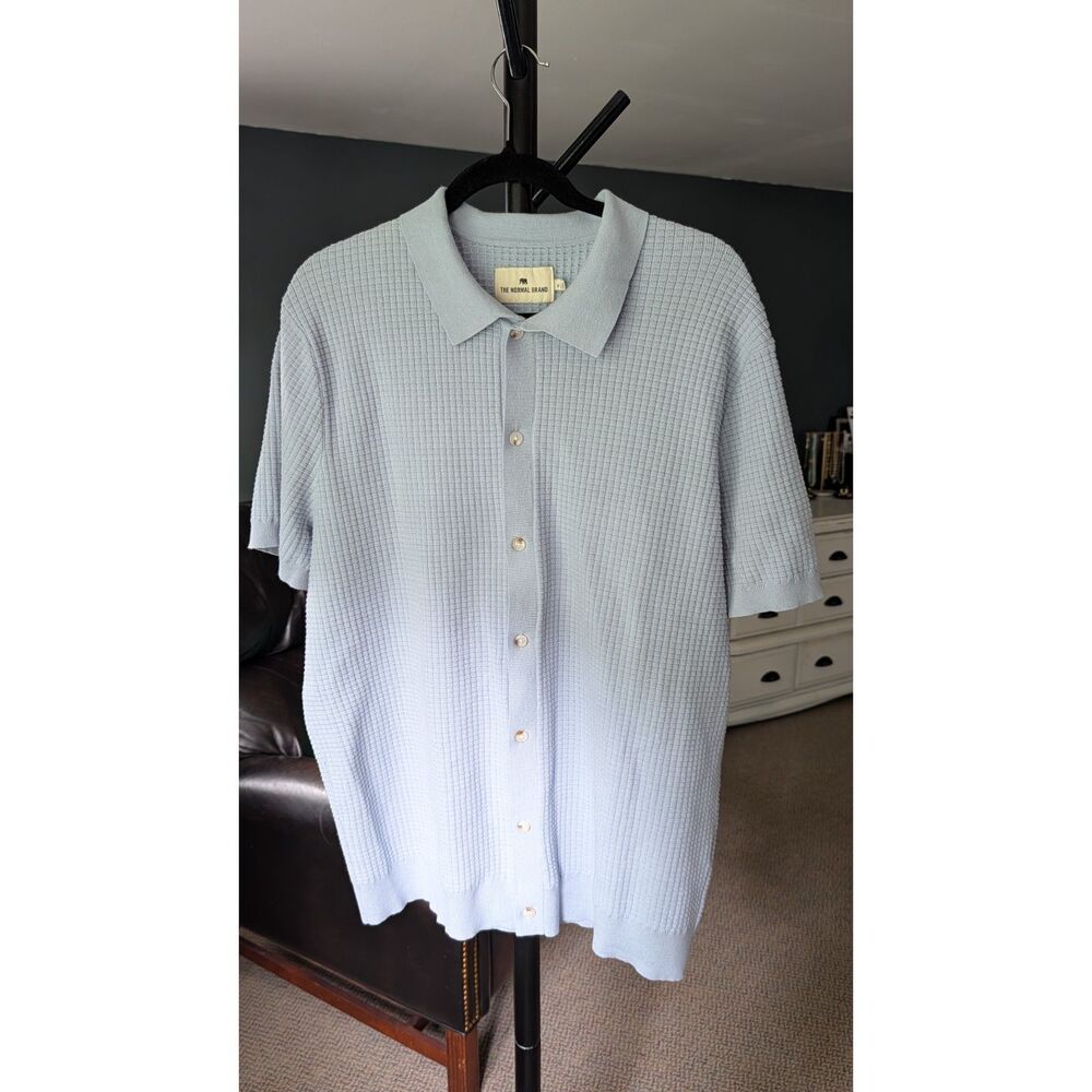 The Normal Brand Men's Breezeknit Textured Waffle Knit Short Sleeve Polo Shirt
